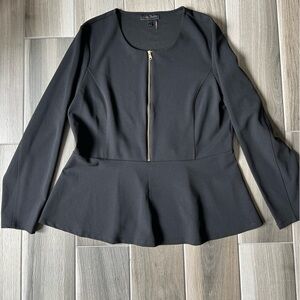 Donna Karan half zip blouse size L